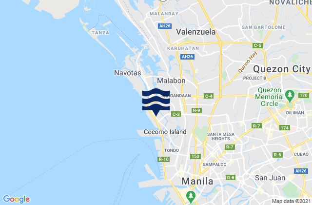 Caloocan City, Philippines tide times map