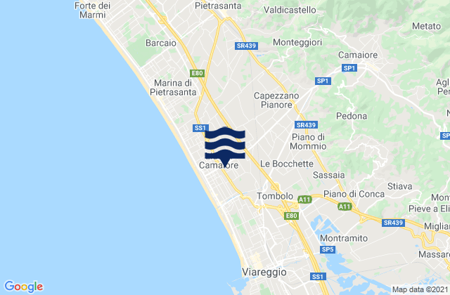 Camaiore, Italy tide times map