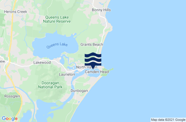 Camden Haven, Australia tide times map