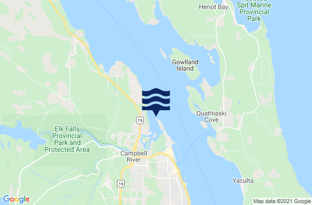 Campbell River, Canada tide times map