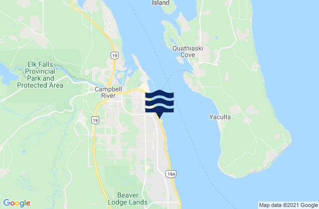 Campbell River, Canada tide times map