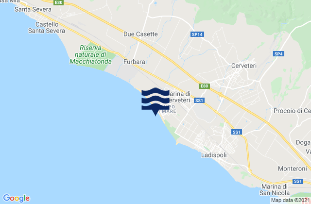 Campo di Mare, Italy tide times map