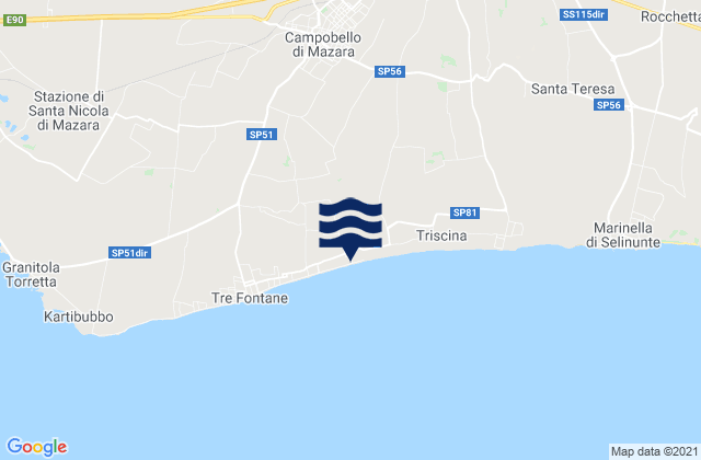 Campobello di Mazara, Italy tide times map