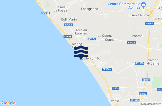 Campoleone, Italy tide times map