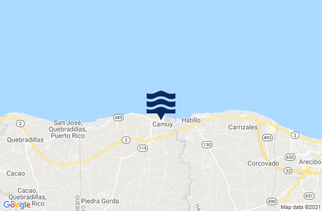 Camuy Barrio-Pueblo, Puerto Rico tide times map
