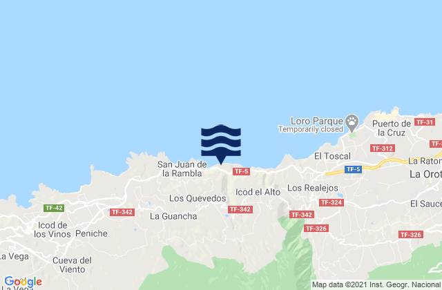 Canarias, Spain tide times map