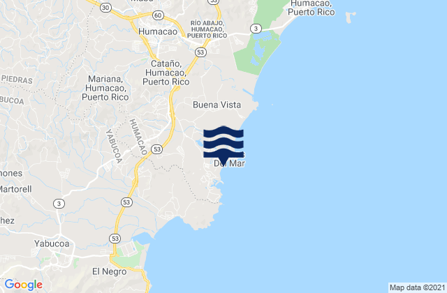 Candelero Arriba Barrio, Puerto Rico tide times map