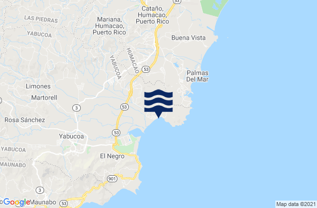 Candelero Arriba, Puerto Rico tide times map