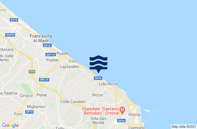 Canosa Sannita, Italy tide times map
