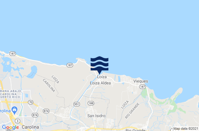 Canovanas, Puerto Rico tide times map