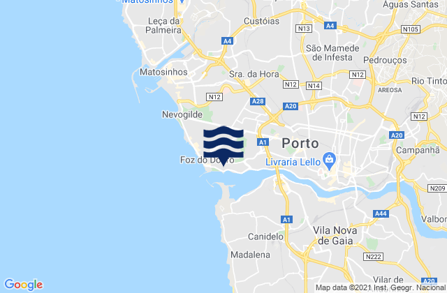 Cantareira Rio Douro, Portugal tide times map