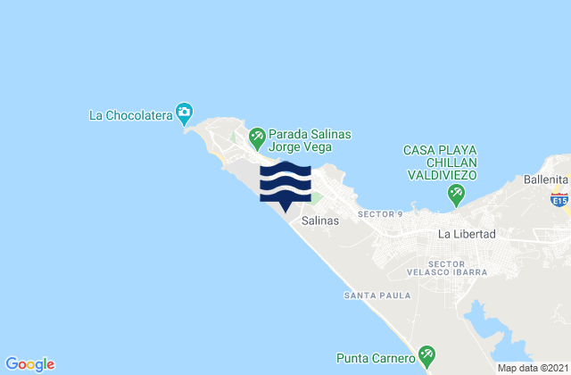 Canton Salinas, Ecuador tide times map