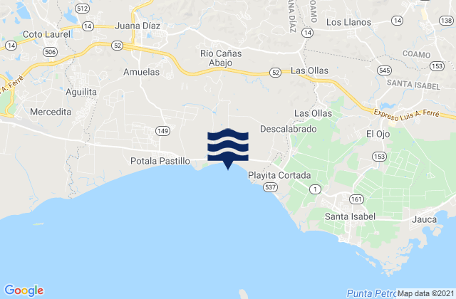 Caonillas Abajo Barrio, Puerto Rico tide times map