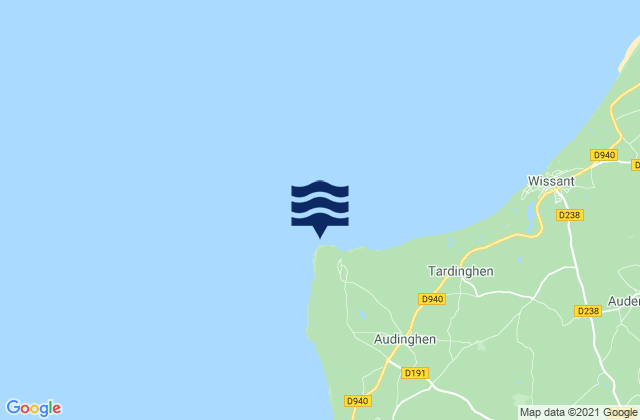 Cap Gris Nez, France tide times map