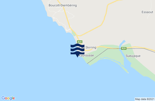 Cap Skirring, Senegal tide times map
