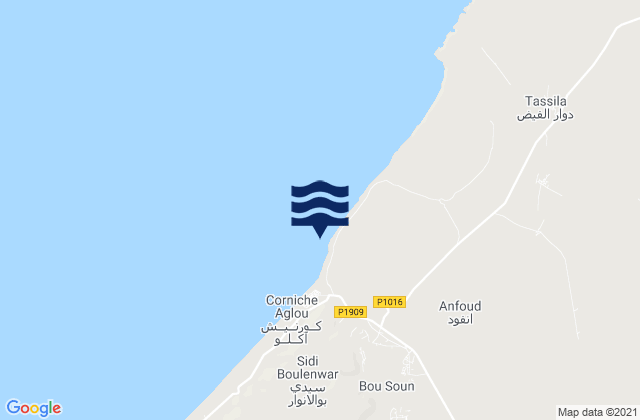 Cap d'Aglou, Morocco tide times map