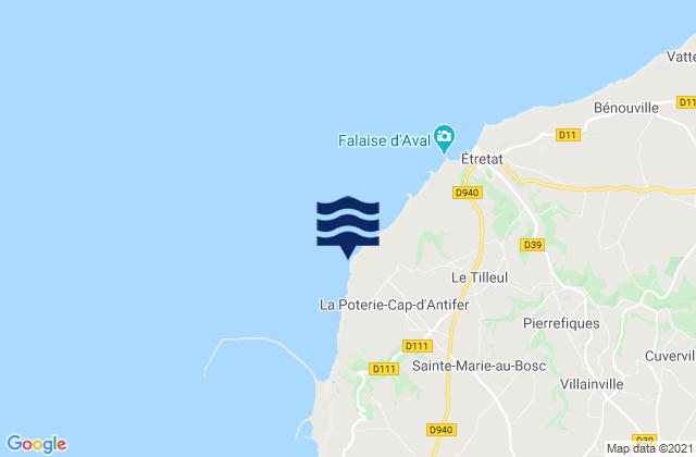 Cap d'Antifer, France tide times map