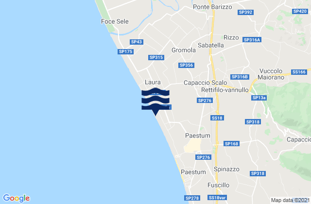 Capaccio Scalo, Italy tide times map