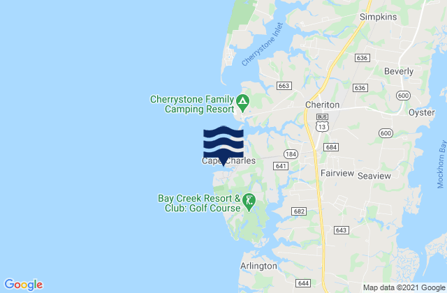 Cape Charles Coast Guard Station, United States tide chart map