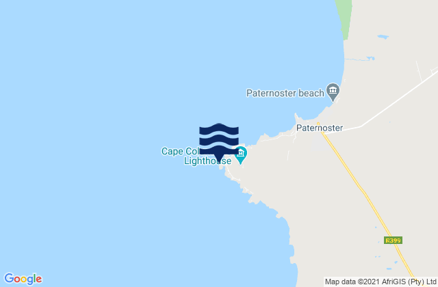 Cape Columbine, South Africa tide times map
