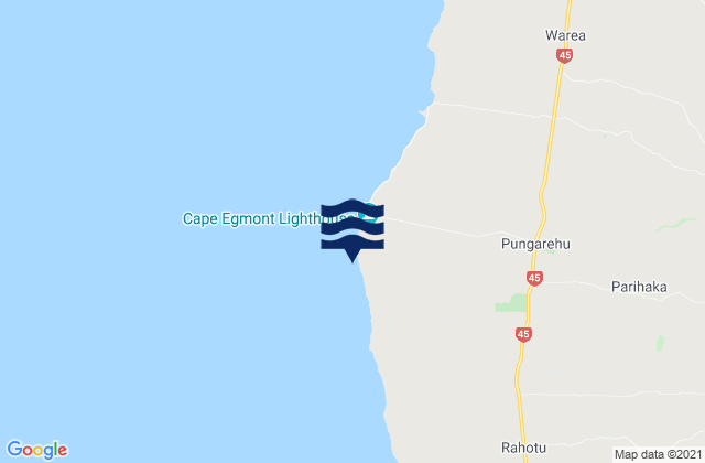 Cape Egmont, New Zealand tide times map