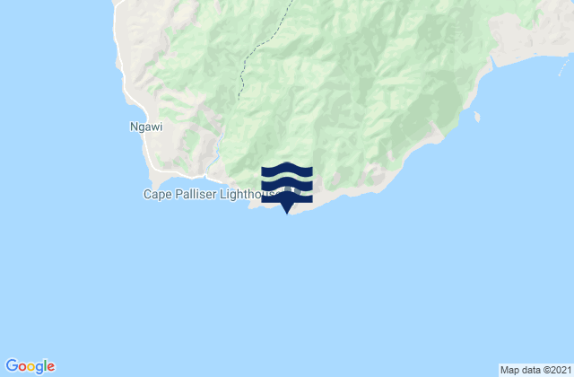 Cape Palliser Lighthouse, New Zealand tide times map