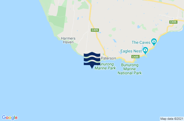 Cape Paterson, Australia tide times map