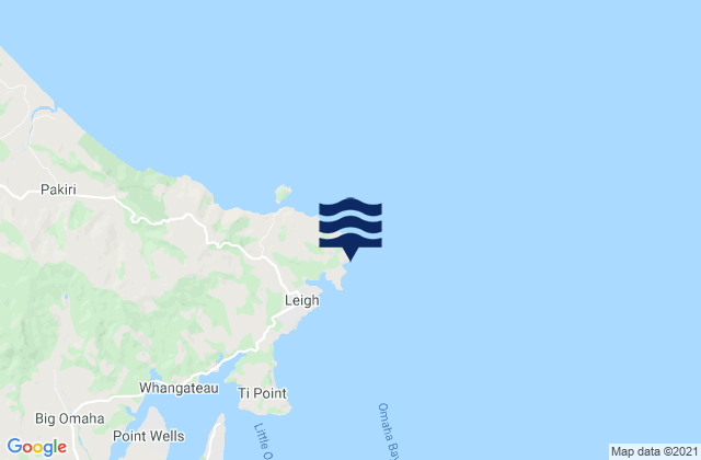Cape Rodney, New Zealand tide times map