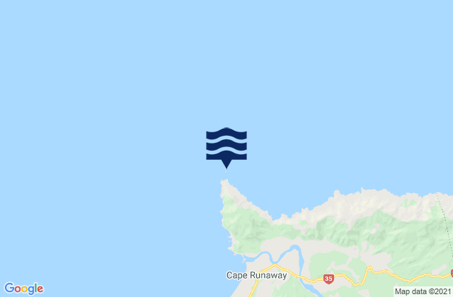 Cape Runaway, New Zealand tide times map
