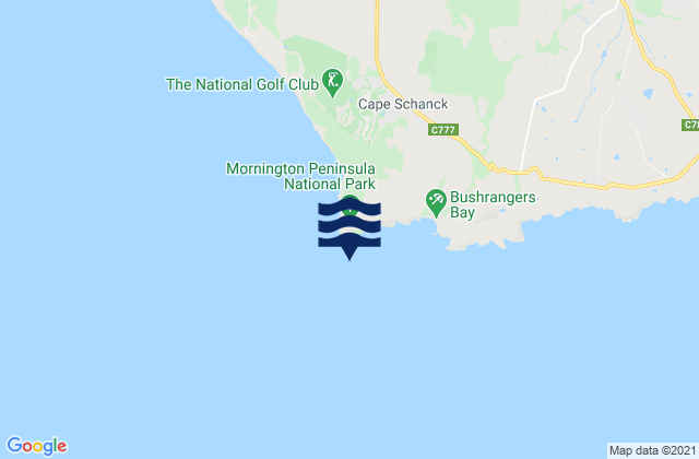 Cape Schanck, Australia tide times map