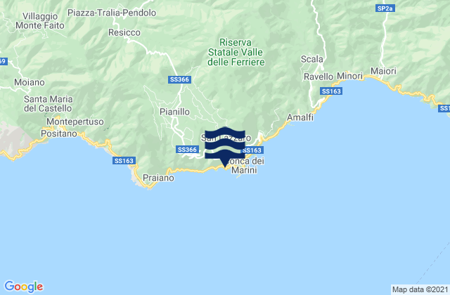 Capo Conca, Italy tide times map