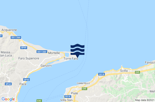 Capo Peloro, Italy tide times map