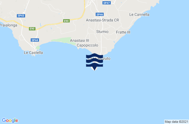 Capo Rizzuto, Italy tide times map