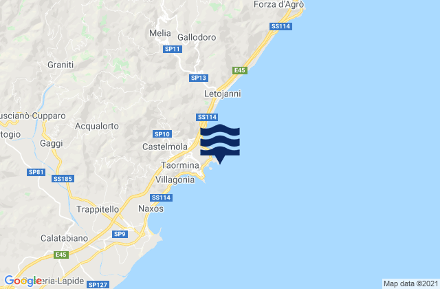 Capo Sant'Andrea, Italy tide times map