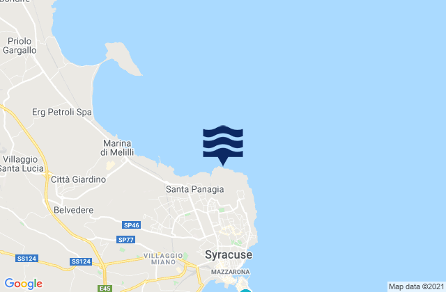 Capo Santa Panagia, Italy tide times map