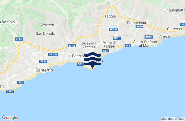 Capo Verde, Italy tide times map