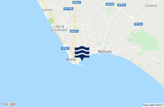 Capo d'Anzio, Italy tide times map