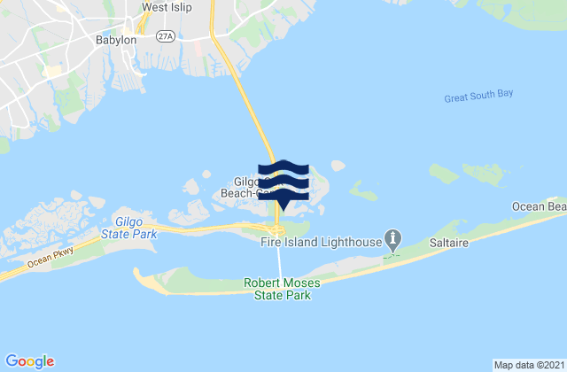 Captree Island, United States tide chart map