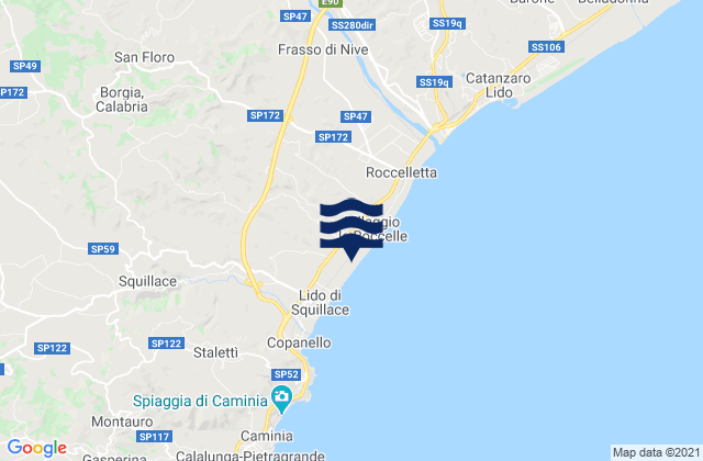 Caraffa di Catanzaro, Italy tide times map