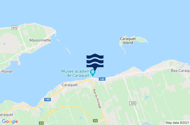Caraquet Harbour, Canada tide times map