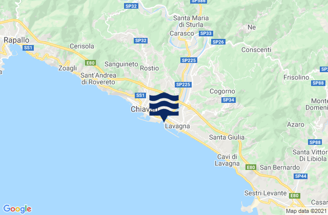 Carasco, Italy tide times map
