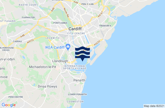 Cardiff Bay, United Kingdom tide times map