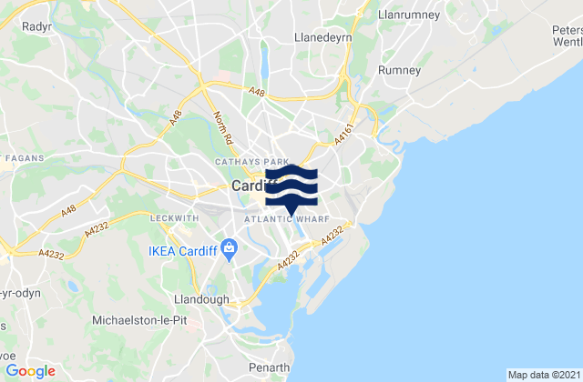 Cardiff, United Kingdom tide times map