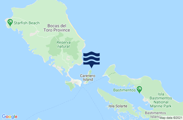 Careneros, Panama tide times map