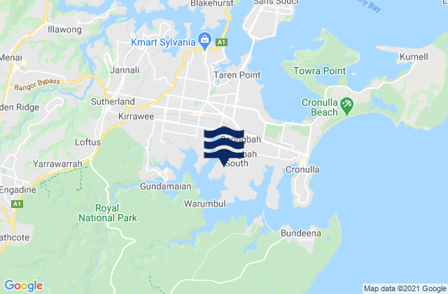 Caringbah South, Australia tide times map
