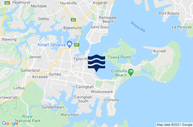 Caringbah, Australia tide times map