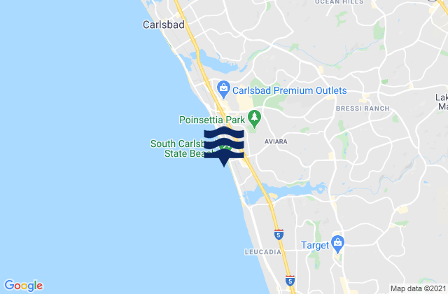 Carlsbad City Beach, United States tide chart map
