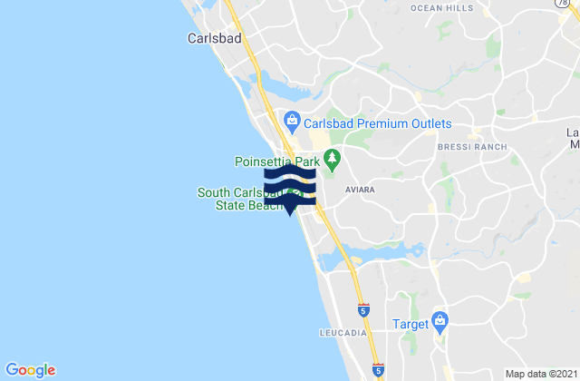 Carlsbad State Beach, United States tide chart map