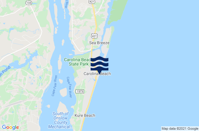 Carolina Beach, United States tide chart map