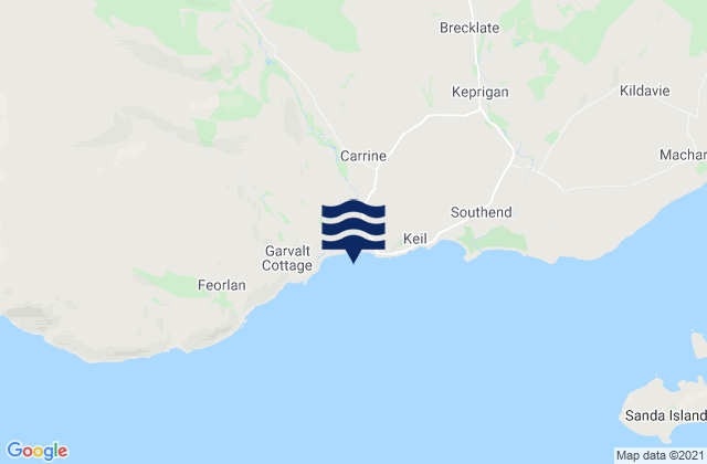 Carskey Bay, United Kingdom tide times map